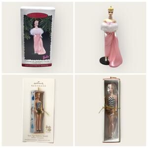 Barbie 2 Set Christmas Ornaments Teen Fashion Model & Enchanted Evening